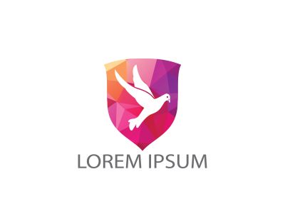 Pigeon bird logo design. Flying Bird Logo design. Animal rescue foundation sign.	
