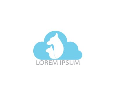 Pet cloud vector logo design. Pet care clinic logo design. Online pet shop logo concept.	