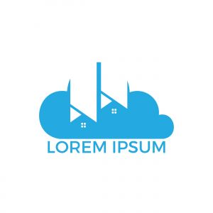 Modern cloud home vector design. Cloud storage home vector logo.	