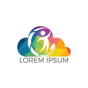 Human Health logo design. Healthcare Cloud shape vector logo concept illustration. Logo design template for clinic, hospital, medical center, doctor and etc.	