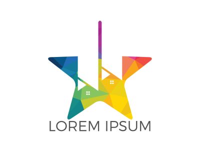 Star Shape home Real Estate logo design. Property and Construction Logo design. Real estate service, construction, Growth house, arrow up home concept.	