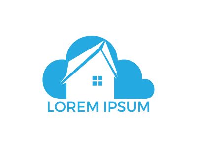 Modern cloud home vector design. Cloud storage home vector logo.	