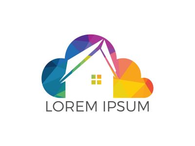 Modern cloud home vector design. Cloud storage home vector logo.	