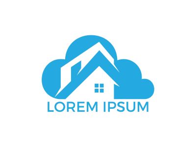 Modern cloud home vector design. Cloud storage home vector logo.	