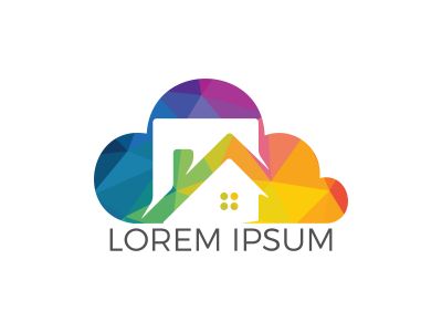 Modern cloud home vector design. Cloud storage home vector logo.	