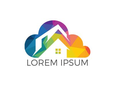Modern cloud home vector design. Cloud storage home vector logo.	