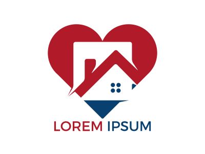 Sweet home logo design. House and heart or love symbol. Family, real estate and realty vector icon.	