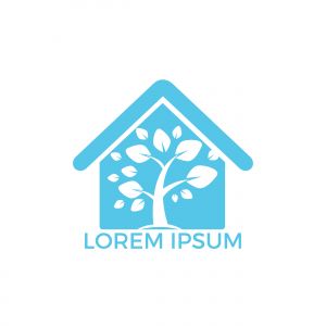 Tree house logo design. Eco house concept.	