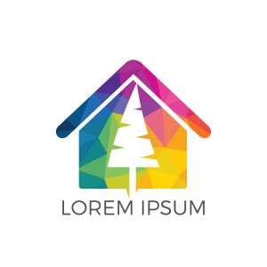 Tree house logo design. Eco house concept.	