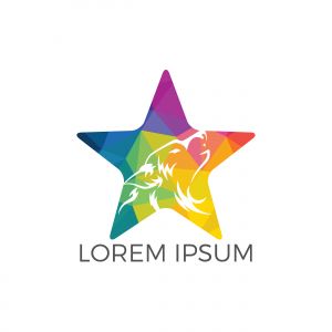 Wolf vector logo design. Star template design. Sport and strength sign.	
