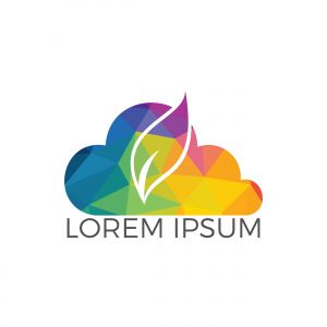 Cloud leaf vector logo design. Agriculture type logo template .	