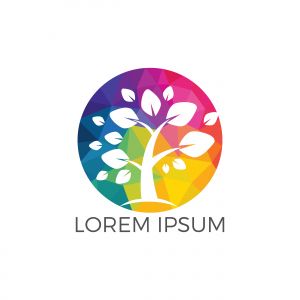 Tree vector logo design. Tree icon modern symbol.	