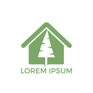 Tree house logo design. Eco house concept.	