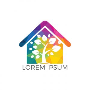 Tree house logo design. Eco house concept.	