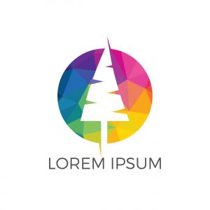 Tree vector logo design. Tree icon modern symbol.	