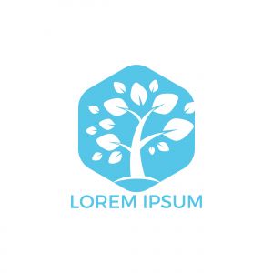 Tree vector logo design. Tree icon modern symbol.	