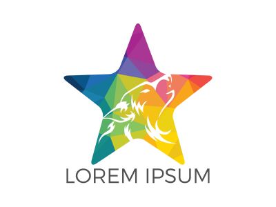 Wolf vector logo design. Star template design. Sport and strength sign.	