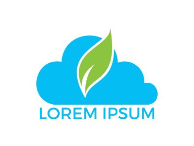 Cloud leaf vector logo design. Agriculture type logo template .	