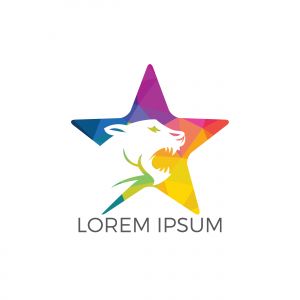 Tiger star shape logo template design vector icon illustration.	