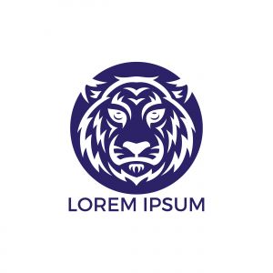 Lion head logo vector design. lion king head sign concept.	