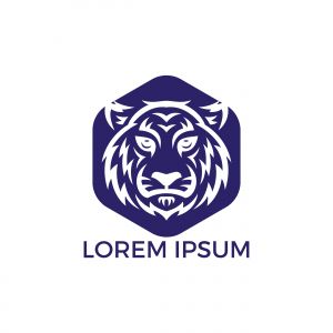 Lion head logo vector design. lion king head sign concept.	