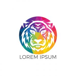 Lion head logo vector design. lion king head sign concept.	