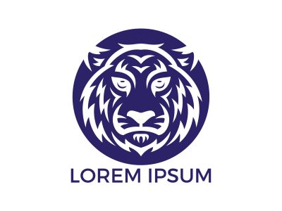 Lion head logo vector design. lion king head sign concept.	