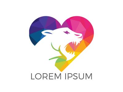 Tiger heart shape logo template design vector icon illustration.	