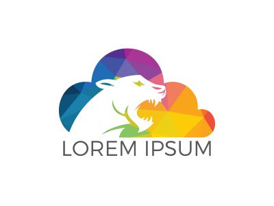 Tiger head and cloud logo vector. Wild tiger head graphic illustration.	