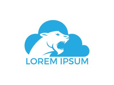 Tiger head and cloud logo vector. Wild tiger head graphic illustration.	