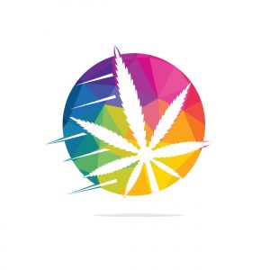 Cannabis leaf vector logo design. Marijuana leaf logo design template vector illustration.
