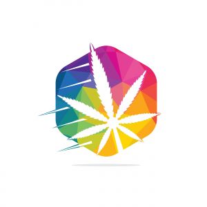 Cannabis leaf vector logo design. Marijuana leaf logo design template vector illustration.