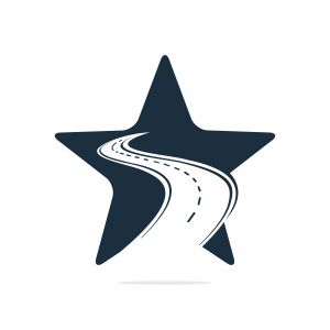 Star Road logo vector design template. Creative road journey logo design.	