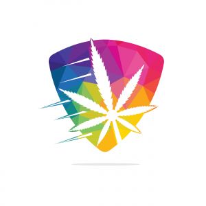  Cannabis leaf vector logo design. Marijuana leaf logo design template vector illustration.