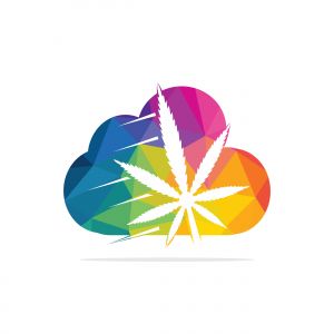 Cloud Medical cannabis marijuana vector logo design. Marijuana medical logo concept.