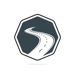 Creative road journey logo design. Road logo vector design template.	