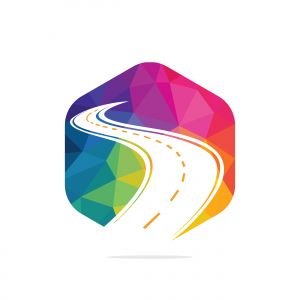 Creative road journey logo design. Road logo vector design template.	