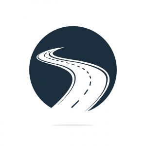 Creative road journey logo design. Road logo vector design template.	