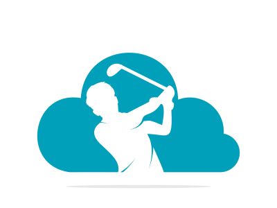 Cloud Golf vector logo design. Golf player hits ball inspiration Logo design	
