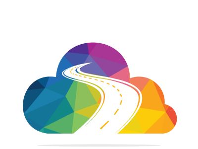 Cloud road logo vector element. Creative road journey logo design.	
