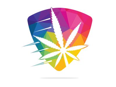  Cannabis leaf vector logo design. Marijuana leaf logo design template vector illustration.