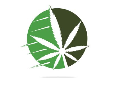 Cannabis leaf vector logo design. Marijuana leaf logo design template vector illustration.