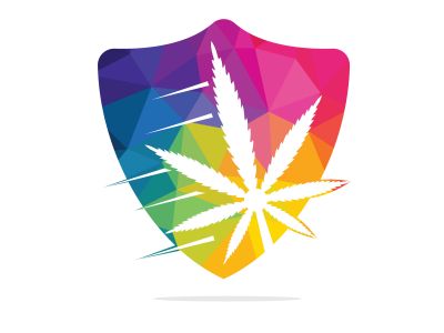 Cannabis leaf vector logo design. Marijuana leaf logo design template vector illustration.