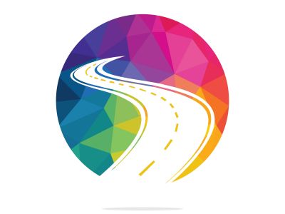 Creative road journey logo design. Road logo vector design template.	