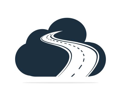 Cloud road logo vector element. Creative road journey logo design.	