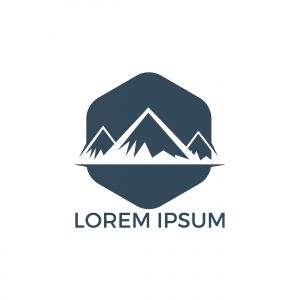 Mountain landscape logo design. Hiking travel and adventure concept design.	