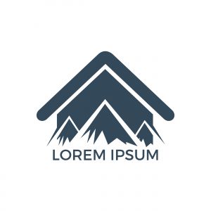 Mountain House Logo Design. Logo abstract roof with mountain shape design.	