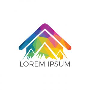 Mountain House Logo Design. Logo abstract roof with mountain shape design.	