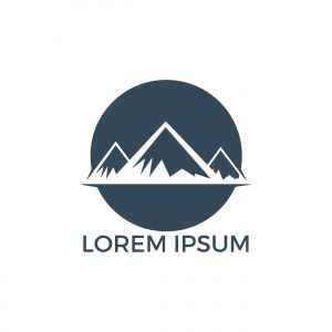 Mountain landscape logo design. Hiking travel and adventure concept design.	