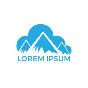Mountain Sky Cloud Logo Design.	